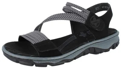 Produktbild von RIEKER Damen Trekkingsandale schwarz Textil/Kunstleder - Größe: 40