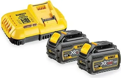 Produktbild von Starter-Set Akku-Kit DCB118X2, 54Volt / 18Volt (gelb/schwarz, 2x Li-Ionen Akku 9,0Ah)
