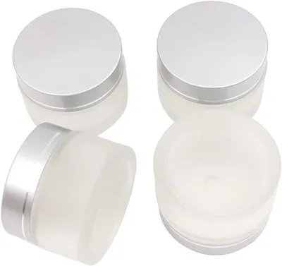 Image de Éclat vert - Coffret de 4 crèmes de 50 ml/50 g - Pots en verre dépoli avec couvercle argenté