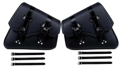 Produktbild von Vintage Satteltaschen für Motorräder Universal Polyurethanwasserdichte Satteltaschen mit großer Kapazität