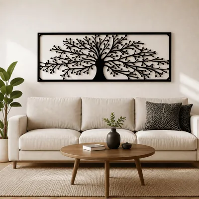 Produktbild von XXL Wandbild Lebensbaum Metall Bild Baum Metallbild Wanddeko 118 x 44 x 3,2 cm