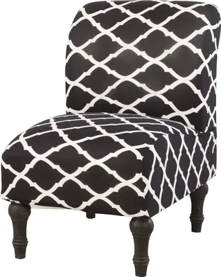 Produktbild von Armless Chair Slipcover Stretch Samt Elasthan Stuhlbezüge  Stuhlbezug Ohne Sesselbezüge Möbelschutzbezüge Abnehmbar Waschbar Für Home Hotel Wohnzimmer(Schwarz Geometrisch)