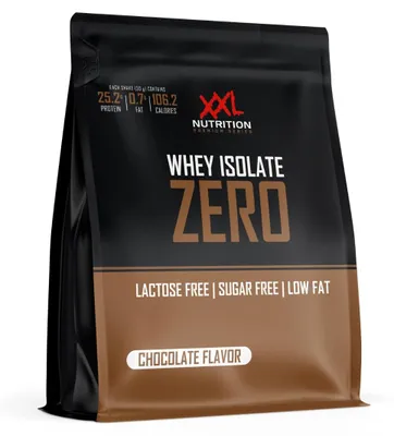 Produktbild von Whey Protein Isolat Laktosefrei | XXL Nutrition Whey Isolate Zero Schokolade 1000 g | Eiweißpulver Zuckerfrei mit 90% Protein Shake für Diät