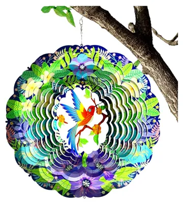 Produktbild von Kinetischer Windspinner aus Metall – Kolibri-Design für Garten und Balkon
