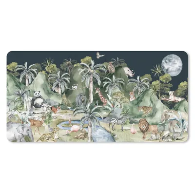 Produktbild von MuchoWow® Schreibtischunterlage Kinder - Dschungel - Natur - Tiere - Pflanzen 80x40 cm - XXL Mauspad - Gaming Mauspad