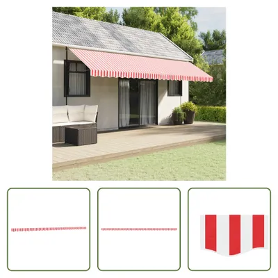 Produktbild von The Living Store Markisenvolant Rot und Weiß Gestreift 6 m