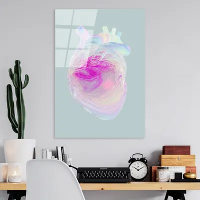 Image de Wallity, UV-1210 - 70 x 100, Peinture décorative en verre trempé, Multicolore, 100 % verre trempé, 70 x 100 cm