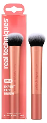 Produktbild von Real Techniques Expert Face Brush, Grundierungspinsel, Abgerundet, Flauschig, Synthetisch, Schwarz, Rosa-Goldfarben, Frauen