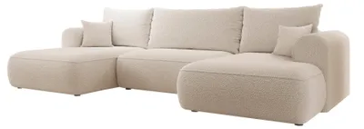 Produktbild von Selsey Ovo – Ecksofa mit Schlaffunktion, Ottomane universell, Bouclé Beige