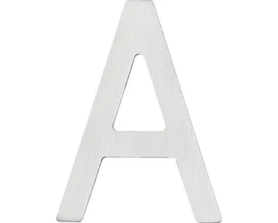 Productafbeelding van Huisnummer, lettertype Intersteel, A, 100 mm, roestvrij staal, geborsteld