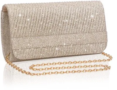 Produktbild von Rosegold-Clutch mit Glitzer-Embellishment, schwarz, 20x11x6CM, Twill-Streifen, Pailletten, Avantgarde-Kreuzkörper-Tasche