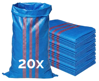 Produktbild von Garronda Polypropylensack 105 x 65 cm 20 Stück Getreidesack aus PP für Lagerung & Sand reißfest 50 kg belastbar – vielseitig einsetzbar: Gewebesäcke Sandsäcke Gartensack Hochwasserschutz Blau GD-0161