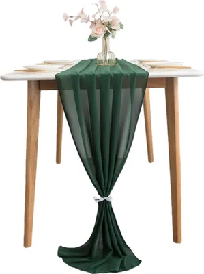 Obrázok produktu pre Mäkký šifón 70x305cm Romantický stolový bežec, jesenný stolový bežec na vďakyvzdanie, extra dlhý stolový bežec