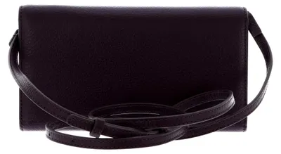 Produktbild von Leder Geldbörse Umhängetasche Metallic Soft Mini Bag Wallet Grained Leather Prune violett