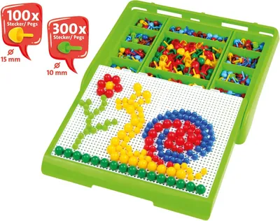 Produktbild von Lena Mosaiksteckspiel, Mittel, Blau-Gelb-Grün-Rot