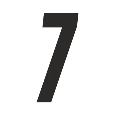 Produktbild von Sticker Rennnummer für Moto Cross "7", schwarz 21 cm