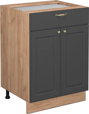 Produktbild von Küchenunterschrank Vicco Fame-Line Anthrazit-Gold 60 cm mit Schublade, ohne Arbeitsplatte, Model 38333