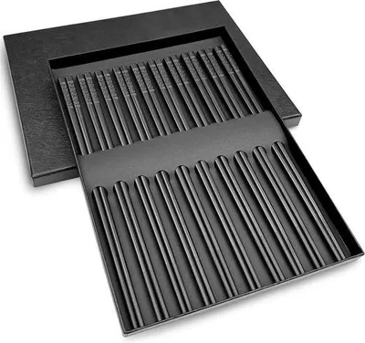 Produktbild von Schwarze Wiederverwendbare Sushi-Stäbchen 24cm Antirutsch