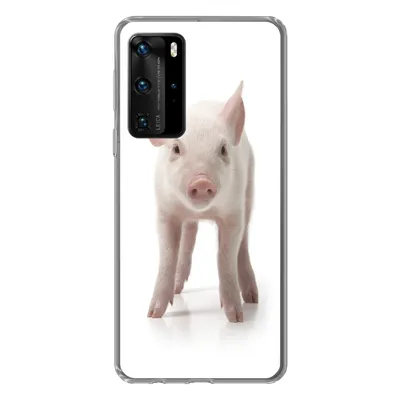 Produktbild von MuchoWow® Handyhülle Schutzhülle Hülle für Huawei P40 Pro Schwein - Tiere - Weiß Silikon Softcase Handy Hülle - Schutz