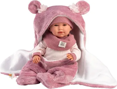 Produktbild von Mimi weinende Babypuppe mit Kuscheldecke und Babywippe. 42cm
