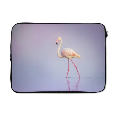 Produktbild von MuchoWow® Laptop Hülle 13 Zoll Flamingo - Wasser - Rosa Laptoptasche - Laptophülle - Sleeve - Rundumschutz