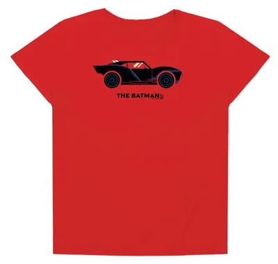 Image de T-shirt pour femmes, "Dessin de la Batmobile", inspiré de Batman, référence TV36318 (taille S), couleur rouge