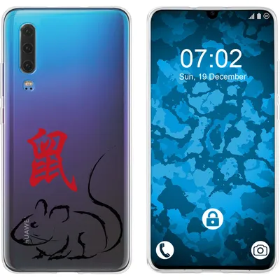 Produktbild von PhoneNatic Case kompatibel mit Huawei P30 Silikon-Hülle Tierkreis Chinesisch M1