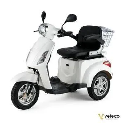 Immagine prodotto di VELECO ZT15 Scooter elettrico - Scooter a 3 ruote - Freno elettromagnetico - Assemblato e pronto per la guida - Scooter per anziani - Allarme - 800W (bianco)