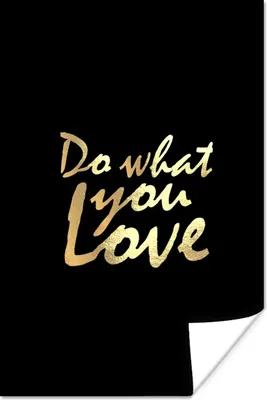 Produktbild von MuchoWow® Poster Zitat - Liebe - Schwarz - Gold 40x60 cm - Plakate für die Wand - Poster Babyzimmer