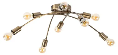 Image de Plafonnier Luminaire en métal finition vintage 79 x 79 x 26 cm 8 lumières E27 40 W IP20