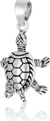 Produktbild von beweglicher Kettenanhänger Schildkröte aus 925 Silber Amulett Talisman 4305