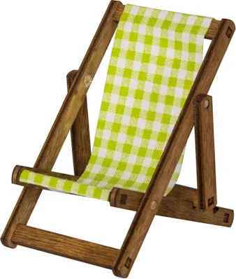 Produktbild von Drechslerei Kuhnert - Liegestuhl für Mini Eule aus Holz - ca. 8 cm groß - als Dekoration oder Geschenk geeignet