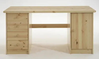 Produktbild von Schreibtisch Kinder-Schreibtisch Kiefer massiv Jugendzimmer Schubladen, Farbe:natur lackiert