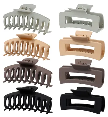 Produktbild von 8 Stück Kunststoff Matte Haarkrallen Haarspangen Kombinationsset Einfacher rutschfester Haargreifer Starker Halt Elegante Frisur für Frauen