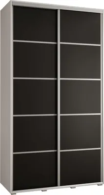 Produktbild von MEBLE KRYSPOL Davos 4 Schrank, zwei Türen - 235,2x130x45 cm - Weiß Schwarz Silber