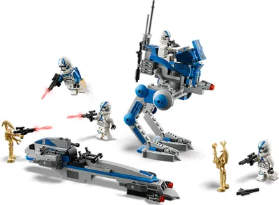 Produktbild von LEGO 75280 Star Wars Clone Troopers der 501. Legion, Bauset mit Kampfdroiden und AT-RT Walker