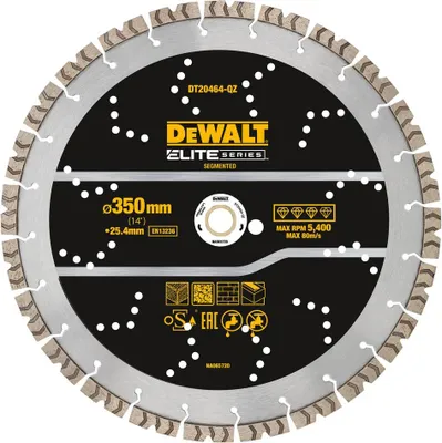 Produktbild von Segmentierte Diamantscheibe Beton 350 25,4Mm Elite Dewalt Dt20464-Qz