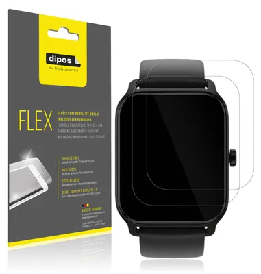 Produktbild von 2x Schutzfolie für IFMDA 1.8 Zoll Smartwatch Folie, 100% Displayabdeckung, dipos Flex