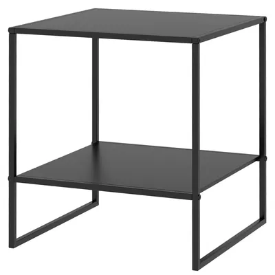 Produktbild von Beistelltisch im Industriedesign Couchtisch Nachttisch, 1 Ablage, Schwarz