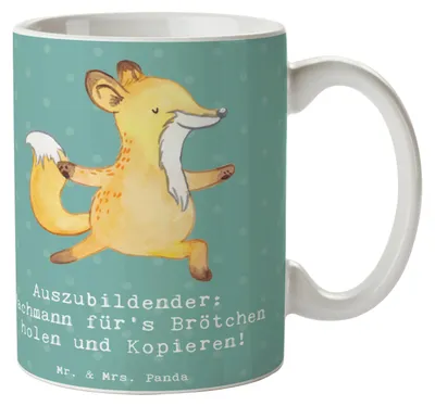 Produktbild von Mr. & Mrs. Panda Becher Auszubildender Profi - Meeresbrise - Geschenk, berufliche Entwicklung, Berufe, Beruf, kreative Geschenke, Berufsprodukte, Ausbildung, Kaffeetasse