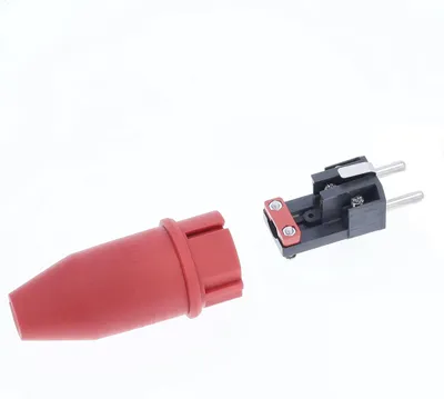Immagine prodotto di as - Spina di messa a terra Schwabe rossa - Per cavi fino a max. 2,5 mm² - Spina di alimentazione in gomma adatta all'uso esterno - 230V / 16A - IP44, 62290