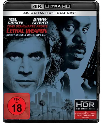 Produktbild von PLAION Lethal Weapon - Zwei stahlharte Profis (4K-UHD+Blu-ray), Film, Blu-ray, Deutsch, Englisch, Französisch, Spanisch, 117 min, Lethal Weapon, Krimi