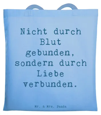 Produktbild von Mr. & Mrs. Panda Shopping Tasche Spruch Adoptivbruder Liebe - Sky Blue - Geschenk, herzerwärmende Sprüche, Beutel, Adoption, Bindung, Tote Bag, totebag, Zusammenhalt