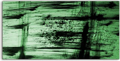 Produktbild von Coloray Acrylbild 100x50 Wandbild Acrylbilder Schwarze Tinte Grundierung auf Grün