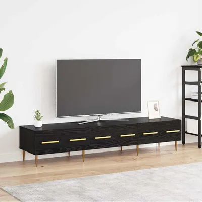 Immagine prodotto di Maison Exclusive - Mobile TV 150 x 36 x 30 cm, colore nero, finitura effetto legno di quercia, realizzato in materiale composito