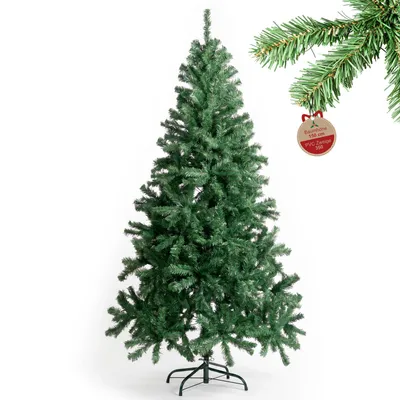 Produktbild von Verdego Künstlicher Weihnachtsbaum 150 cm, 350T PVC, Metallständer Ø 35 cm, Baum Ø 84 cm, Biegbare Zweige, für Weihnachtsdekoration, Grün