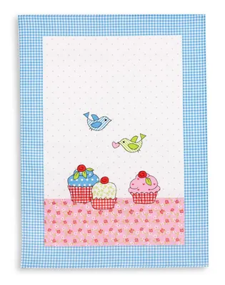 Triolino Halbleinen Geschirrtuch Patchwork 50 cm x 70 cm Blau