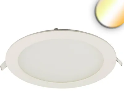 Produktbild von Isoled LED Downlight, 24W, rund ultraflach weiß, 300mm, ColorSwitch 3000/3500/4000K, dimmbar 115597