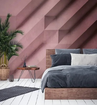 Produktbild von NEWROOM Tapete Rosa Vliestapete 3D Optik - Wandbild Modern   Geometrisch Grafisch Tapete 3D Optik Mustertapete