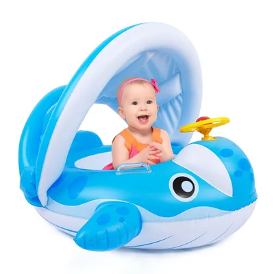 Produktbild von Baby Schwimmring mit Sonnendach Schwimmring für Kleinkinder 9-36 Monate